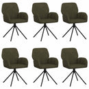 Svingende Spisestole 6 stk. Faux Suede Læder Army Grøn