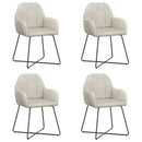 Spisestole 4 stk. Fløjl Cremefarvet 55 x 50 x 84 cm