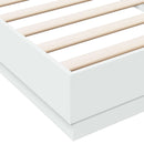 Senge ramme med LED Hvid 80 x 200 cm Konstrueret træ