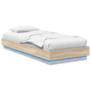 Senge ramme med LED Sonoma-eg 80 x 200 cm Konstrueret træ