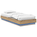Senge ramme med LED Artisan-eg 80 x 200 cm Konstrueret træ