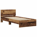 Sengeramme med sengegavl Gammelt træ 80 x 200 cm