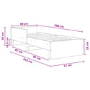 Sengestel med hovedgærde Hvid 80 x 200 cm Konstrueret træ