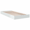 Gulvsengramme Hvid 80 x 200 cm Konstrueret træ