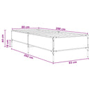 Sengestel Sort eg 80 x 200 cm Konstrueret træ