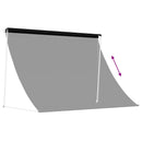 Markise Sort 200 x 150 cm 180 g / m² polyester med PU-belægning
