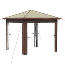 Gazebo uden Sider 2,6 x 2,6 m Creme og Brun