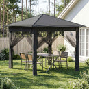 Gazebo med 4 Sider 2,6 x 2,6 m Lysegrå og antracit