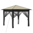 Gazebo med 4 Sider 2,6 x 2,6 m Creme og antracit