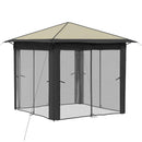 Gazebo med 4 Sider 2,6 x 2,6 m Creme og antracit