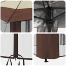Gazebo med 4 Sider 3,3 x 3,3 m Creme og Brun