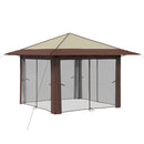 Gazebo med 4 Sider 3,3 x 3,3 m Creme og Brun