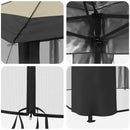 Gazebo med 4 Sider 3,3 x 3,3 m Creme og antracit