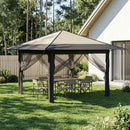 Gazebo med 4 Sider 3,3 x 3,3 m Creme og antracit