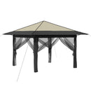 Gazebo med 4 Sider 3,3 x 3,3 m Creme og antracit