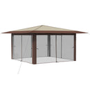 Gazebo med 4 Sider 4 x 4 m Creme og Brun