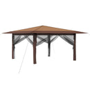 Gazebo med 4 Sider 4 x 4 m Beige og Brun