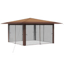 Gazebo med 4 Sider 4 x 4 m Beige og Brun