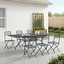 Have Spisebordssæt 7 pcs Antracit 212 x 90 x 76 cm Mesh og Stål