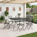 Have Spisebordssæt 7 pcs Antracit 212 x 90 x 76 cm Mesh og Stål
