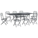 Have Spisebordssæt 9 pcs Antracit 212 x 90 x 76 cm Mesh og Stål