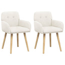 Spisestole 2 stk. Bouclé Cremefarvet 59 x 57 x 85 cm