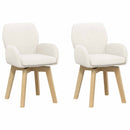 Svingende Spisestole 2 stk. Bouclé Cremefarvet 54 x 58 x 87 cm