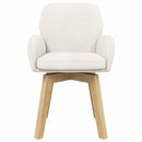 Svingende Spisestole 2 stk. Bouclé Cremefarvet 54 x 58 x 87 cm