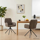 Svingende Spisestole 2 stk. Faux Suede Læder Mørkegrå