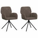 Svingende Spisestole 2 stk. Faux Suede Læder Mørkegrå