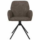 Svingende Spisestole 2 stk. Faux Suede Læder Mørkegrå