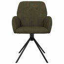 Svingende Spisestole 2 stk. Faux Suede Læder Army Grøn