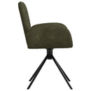 Svingende Spisestole 2 stk. Faux Suede Læder Army Grøn