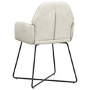 Spisestole 2 stk. Fløjl Cremefarvet 55 x 50 x 84 cm