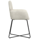 Spisestole 2 stk. Fløjl Cremefarvet 55 x 50 x 84 cm