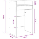 DJ Bord Sonoma-eg 62 x 45 x 102 cm Konstrueret træ