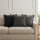 Kastpude 6 stk. HOUTEN Sort 35 x 35 cm Faux Linned