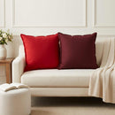 Kastpude 2 stk. HOUTEN Rød 55 x 55 cm Faux Linned