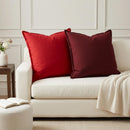 Pude 2 stk. HOUTEN Rød 70 x 70 cm Faux Linned