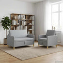 Sofa sæt med opbevaring 2 pcs Lysegrå Polyester