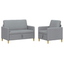 Sofa sæt med opbevaring 2 pcs Lysegrå Polyester