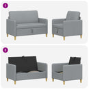 Sofa sæt med opbevaring 2 pcs Lysegrå Polyester
