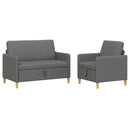 Sofa sæt med opbevaring 2 pcs Mørkegrå Polyester