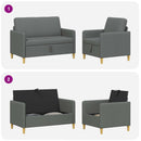 Sofa sæt med opbevaring 2 pcs Mørkegrå Polyester