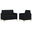 Sofa sæt med opbevaring 2 pcs Sort Polyester