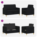 Sofa sæt med opbevaring 2 pcs Sort Polyester