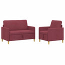 Sofa sæt med opbevaring 2 pcs Vinrød Polyester