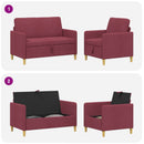 Sofa sæt med opbevaring 2 pcs Vinrød Polyester