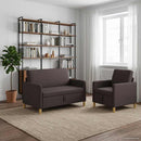 Sofa sæt med opbevaring 2 pcs Mørk Brun Polyester