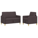Sofa sæt med opbevaring 2 pcs Mørk Brun Polyester
